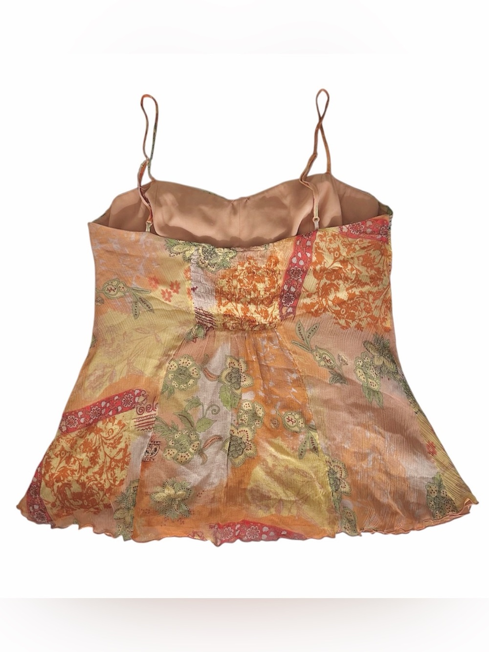 Vintage Y2K Express Orange Silk Chiffon Cami Top Size L - Picture 2 of 4